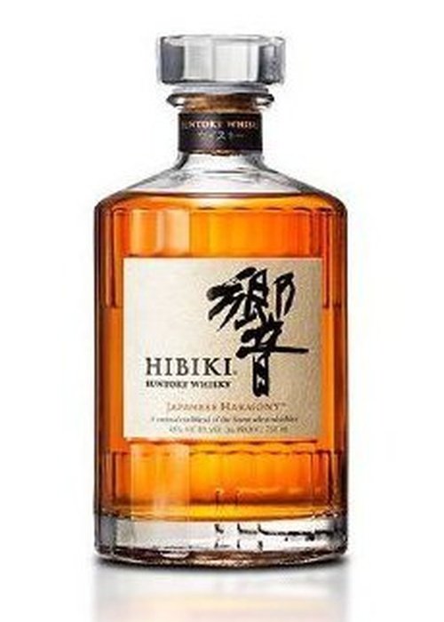 Suntory Hibiki Japanese Harmony 700ml amber whiskey bottle with silver cap and black neck label