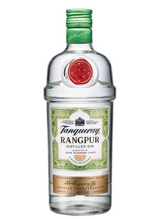 Tanqueray Rangpur Distilled Gin 700ml bottle with rare Rangpur limes and green label