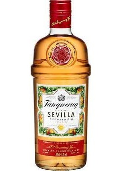 Tanqueray Flor de Sevilla Gin 700ml bottle with citrus label and red cap