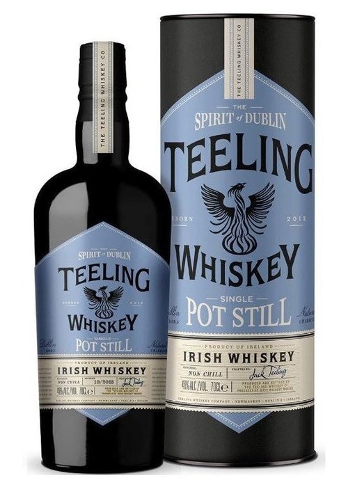 Teeling Dublin Single Pot Still Irish Whiskey 46% ABV bottle with black packaging tube