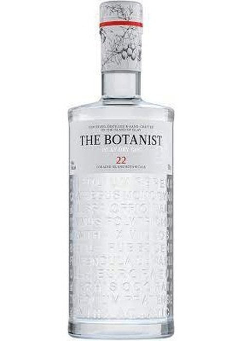The Botanist Islay Dry Gin 700ml bottle with white label and red botanical cap
