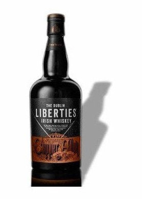 Dublin Liberties Copper Alley 10 Year Old Single Malt Irish Whiskey bottle with black and orange label