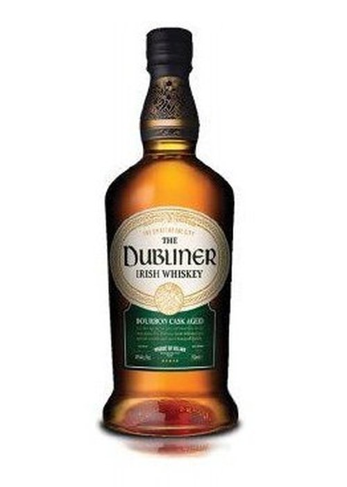 The Dubliner Irish Whiskey 700ML bottle with bourbon cask aged label and gold neck band