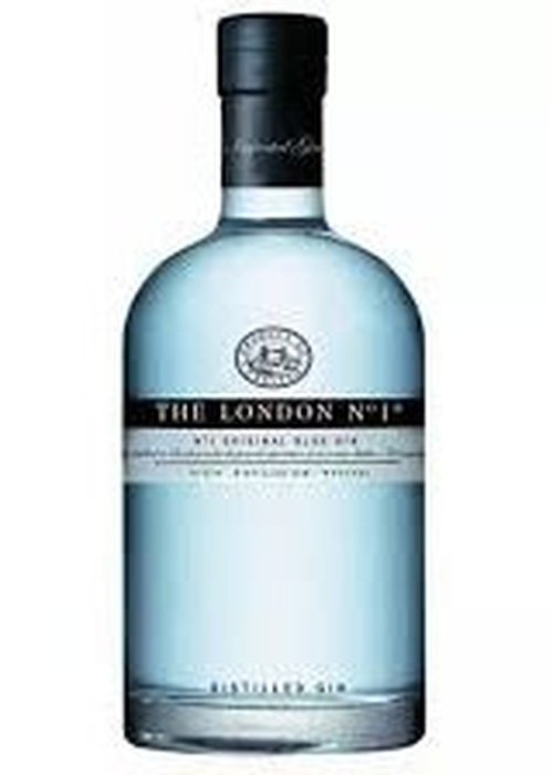 The London No.1 NFC Original Dry Gin 700ml bottle with black label and blue-tinted liquid