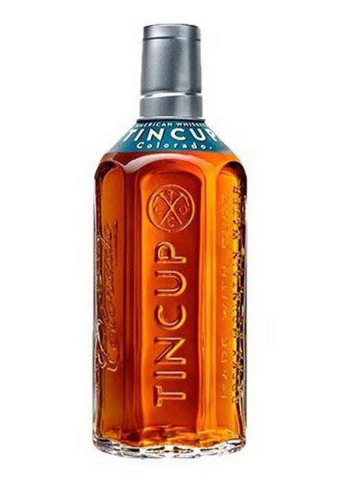 Tin Cup Colorado American Whiskey 700ml glass bottle with amber liquid and embossed lettering