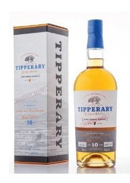 Tipperary Knockmealdowns 10 Year Old Single Malt Whiskey bottle and box with blue cap