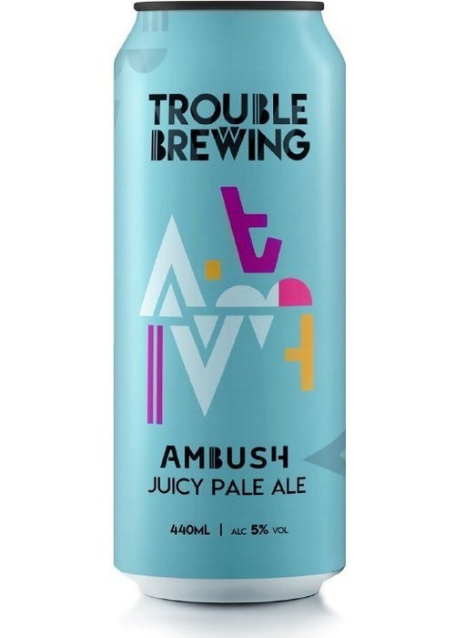Trouble Brewing Ambush Juicy Pale Ale 440ml can with geometric logo
