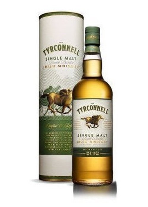 Tyrconnell Single Malt Irish Whiskey 700ml bottle with horse logo and cylindrical packaging