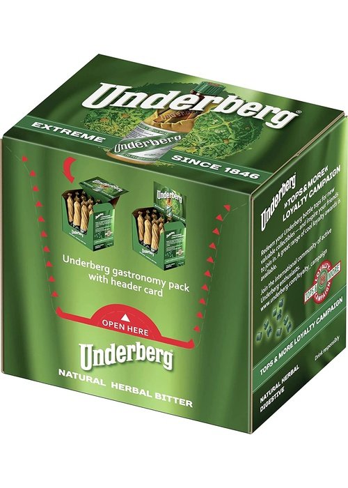 Underberg 20ml herbal bitter liqueur 12 pack green gastronomy box