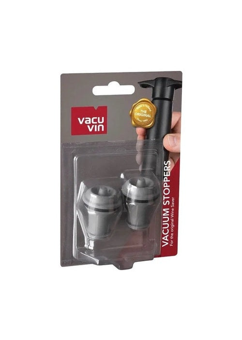 VacuVin wine saver stoppers pack of 2 gray vacuum stoppers with pump