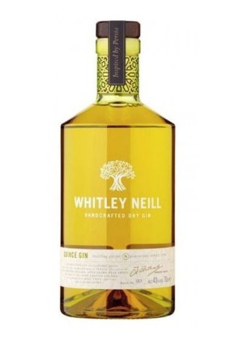 Whitley Neill Quince Gin 700ml bottle with golden liquid and Persia-inspired label